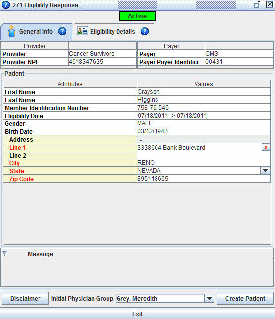 real-time eligibility response